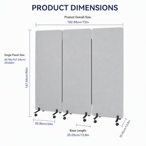 3 Panel Foldable Office Partitions,Portable Acoustic Office Divider