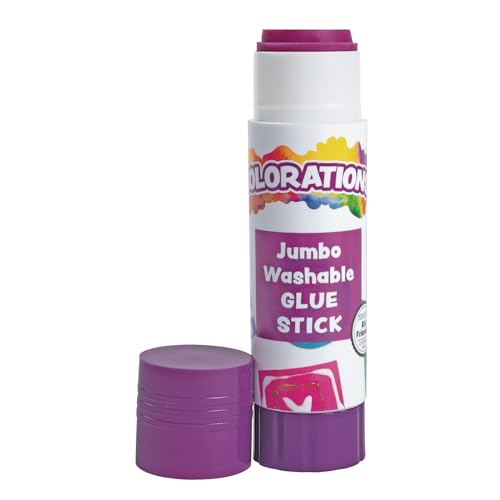 Colorations Jumbo Washable Purple Glue Sticks, Set of 12
