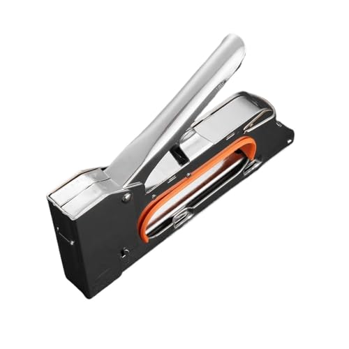 Oil-Free Pneumatic Staple Gun Heavy-Duty Stapler Upholstery Stapler 4/6/8mm Paper Window Tacker Tools with 2400pcs Stainless Steel Nails for Woodworking Furniture Binding