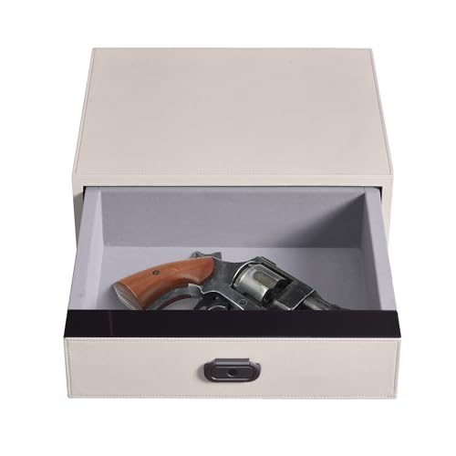 Biometric Safe Box Jewelry Gun Vault Leather Wrapped Quick-Access Fingerprint Lock