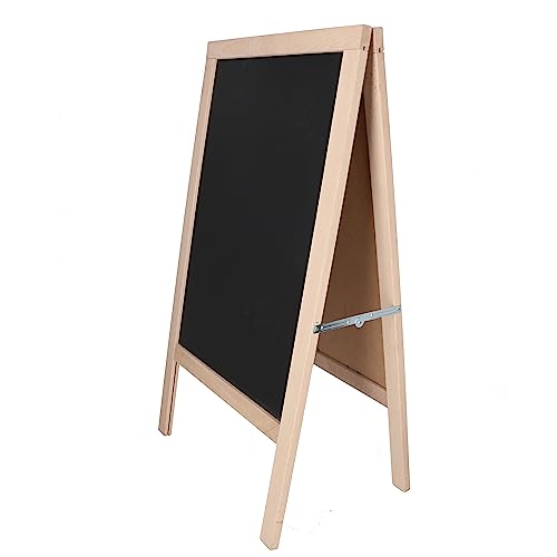 Aranaz - Whiteboard Easel with Double Sided - Solid Beech - Black - Ideal for Hospitality, Children, Restaurant, etc. - 55 cm x 34 cm x 100 cm