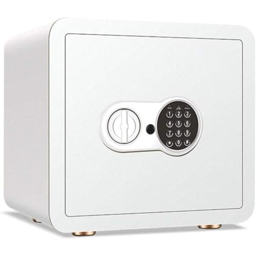 Smart Electronic Password Safe, Anti-Theft All-Steel Construction for Jewelry, Cash, Passports, Home, Hotel Office Use (White A)