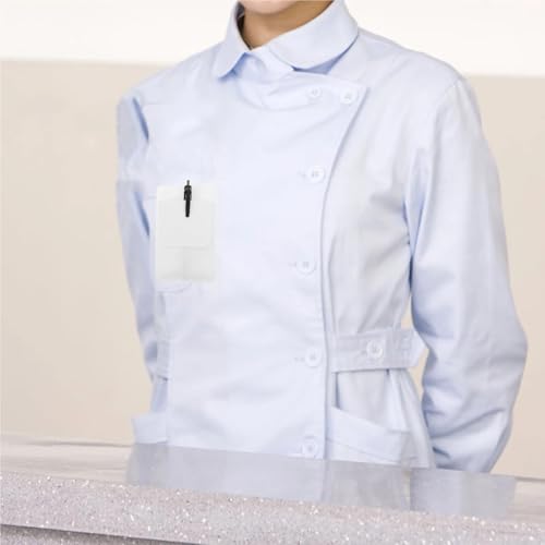 Superhao Pocket Protector 60Pcs PVC Pen Pouch Pocket Protector Organizer for Nurses Doctors Lab Coats Shirt Pocket Holder Prevent Ink Stain White for Hospital School Office