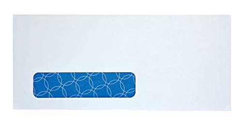 Quality Park #10 Window Security Redi-Strip Envelopes, 4-1/8 x 9-1/2 Inch, 24 lb. White Wove, Treated Envelope, 500/Box (QUA90119R)