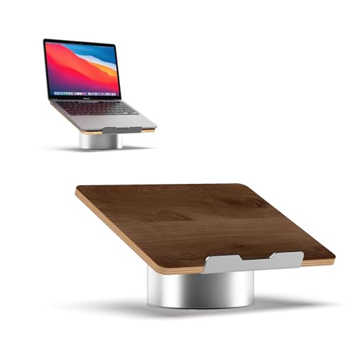 HumanCentric Laptop Riser for Desk, Black Walnut Wood Top & Space Gray Base