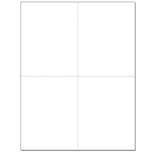 8-1/2" x 11" Laser/Inkjet Postcards 4 Per Page, (4-1/4" x 5-1/2" Each Card) 250 Sheets, 1,000 Postcards.