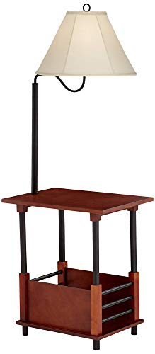Regency Hill Marville 55" Tall Mission Style Floor Lamp with End Table