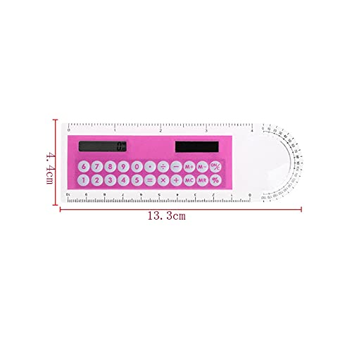 Ruler Mini Digital Calculator 2 in 1 Kid Stationery School Office Gifts Solar Straightedge(Black-JoJo's Bizarre Adventure1)