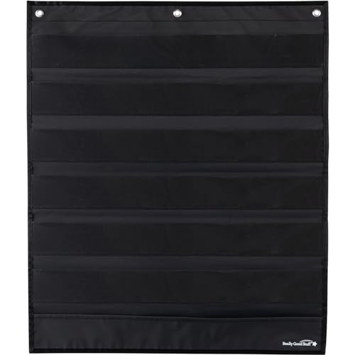 Really Good Stuff Medium Rectangle Pocket Chart Black - 1 Pocket Chart