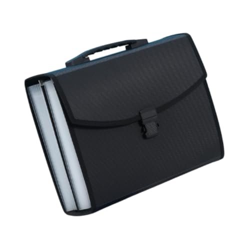 LOUYENOUS Expanding File Folder File Organizer Portable Reusable Storage Folder Paperwork Folder Wallet Document Organizer for Office, Black(Black)