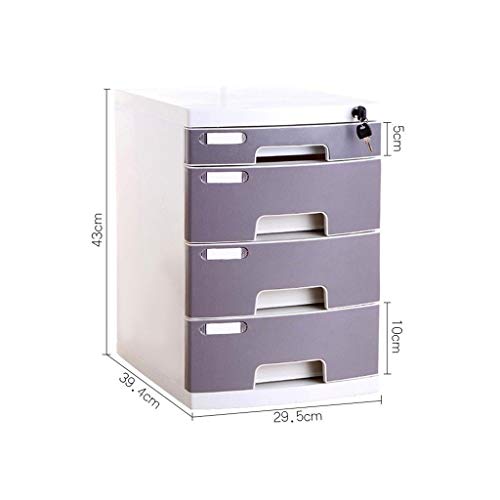 SDVantage Flat File Cabinet,Multi-Layer Lockable Desktop Drawer Manager,File Storage and Finishing Low Cabinet, Office Data Sorting Organizer (Large 4)