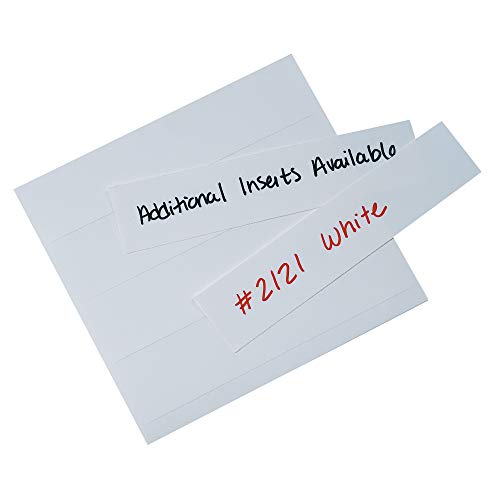 BOX USA 1-1/4 x 3 Inch White Insert Cards, Inkjet and Laser Compatible, for Use in Plastic Label Holders, Print or Write, Refill Pack 16 Cards Per Sheet, 50 Sheets Per Carton