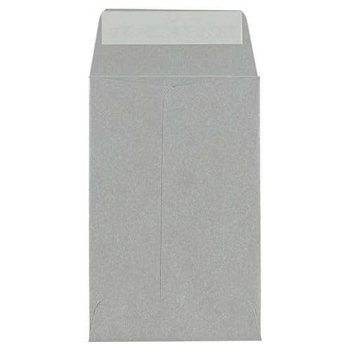 LUXPaper #4 Coin Envelopes | 3'' x 4 1/2'' | Silver Metallic | 80lb. Text | 1,000 Qty