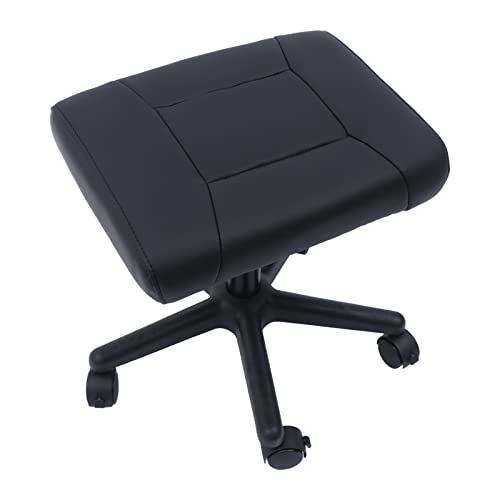 onsjkabv Office Footrest Height Adjustable Footstool Foot Stool with Wheels Black