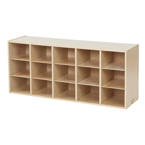 Back2School Express Sleekline 15-Cubby Storage Cabinet, 3x5, Natural