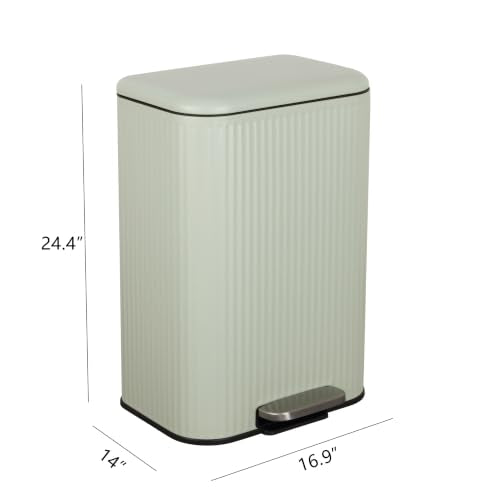 happimess Astra 13.2 Gal Rectangular Step Trash Can, Pistachio Gelato