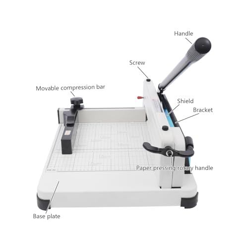 Heavy Duty Paper Cutter, Guillotine Paper Cutter 12 Inch, Heavy-Duty Paper Cutter 400 Sheets for Office, School, Picture Shop (12'')