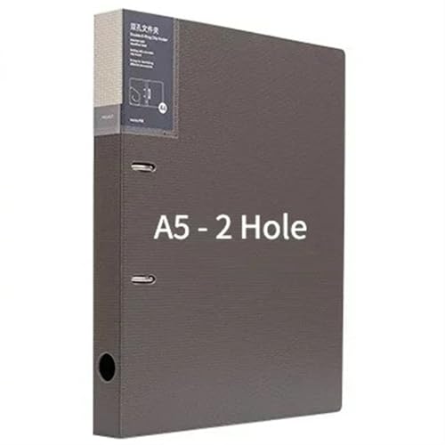 Filing Envelopes 2 Display Document Folder Binder Hole Book Storage File Ring Clip Loose-Leaf Color Plastic Folders(Gris)