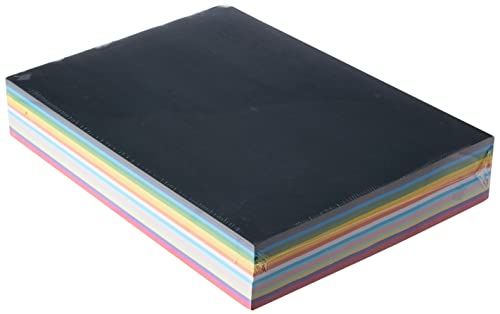 Scola Vivid Paper Stack, 500 Sheets, 80 GSM, A4, 17 Assorted Colours, Crafting, Children Art Activities and Scrapbooking, Ideal for Hobbyists and Professional Crafters, Adults and Kids