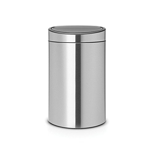 Brabantia Recycling Touch Bin with Plastic Buckets, 10 L and 23 L - Matt Steel
