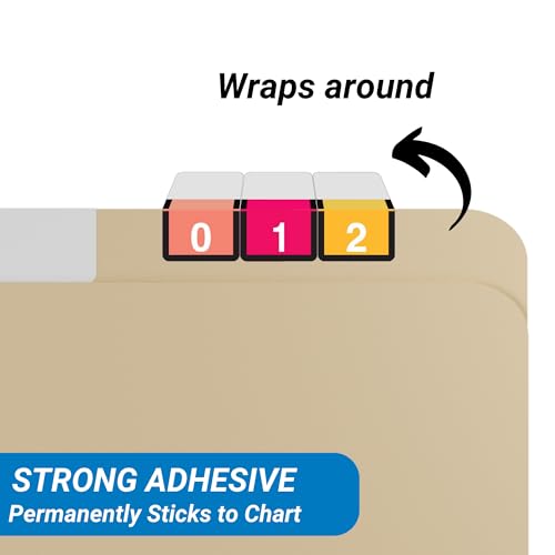 Doctor Stuff - File Folder Labels, Complete Set of Numbers 0-9, Tab Products 1306 Match - A1306 Series Chart Stickers, 1" x 3/4", 1 Each of 10 Rolls, 500/Roll