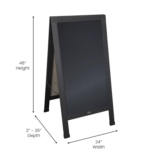 EMMA + OLIVER Black 48x24 Deluxe Magnetic Chalkboard Set