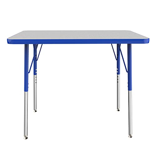 FDP 24" x 36" Rectangle Table with Standard Swivel Glide Legs - Gray/Blue