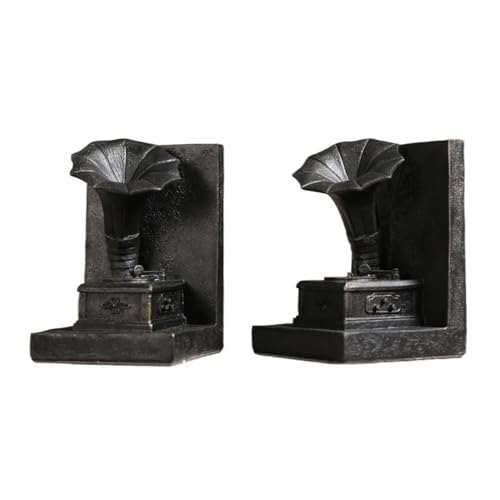 Book Organizer Vintage Bookends Decorative for Shelves or Bookcase Resin Non-Skid Anti-Slip Heavy Home Décor
