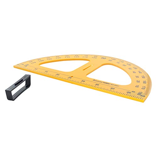 Utoolmart Teaching Protractor, Geometry Measurement Tool，Plastic Magnetic Protractor，Angle Finder 0-180°，50cm Round Measuring Ruler Tool for Whiteboards and Chalkboards