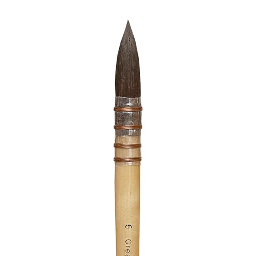 Creative Mark Harmony Blue Squirrel Quill Watercolor Brush Size # 6 - Professional Brushes - Handcrafted Full Bellied Bristles on Balanced Wooden Handle