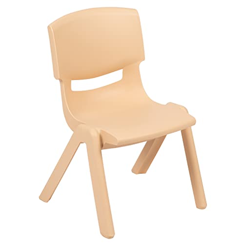 Flash Furniture Whitney 10 Pack Natural Plastic Stackable School Chair with 12" Seat Height