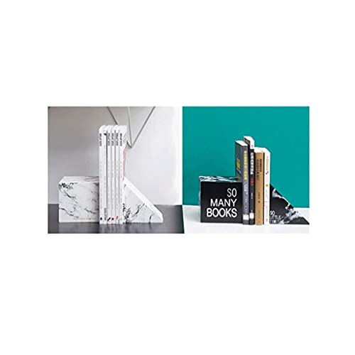 Bookends Geometric Bookends Wooden Book Ends Classic Light Luxury Book Stopper Suitable for Office and Home Furnishings Best Gift Book Ends (Color : Black)