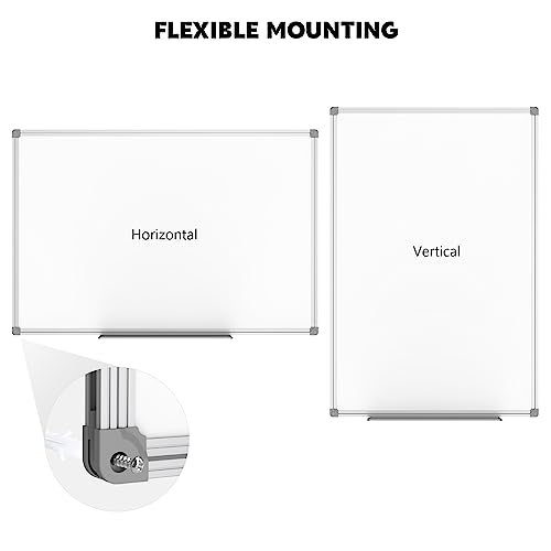Lockways White Board Dry Erase Board 48 x 36 Inch, Magnetic Whiteboard