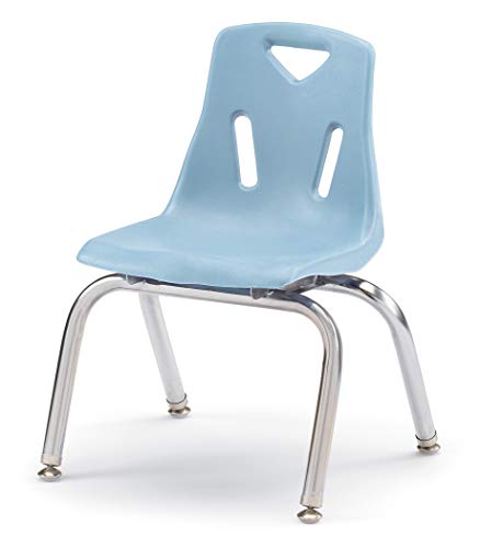 Jonti-Craft Berries 8142JC1131 Stacking Chair with Chrome-Plated Legs, 12" Height, Coastal Blue