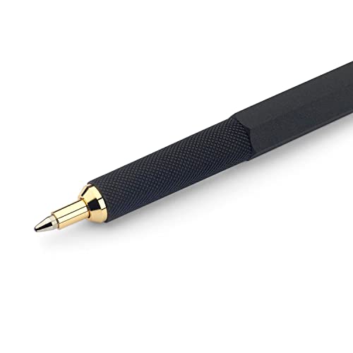Rotring 800 Retractable Ballpoint Pen, Metal Barrel, Medium Point, Black Ink, Refillable, 1 Count