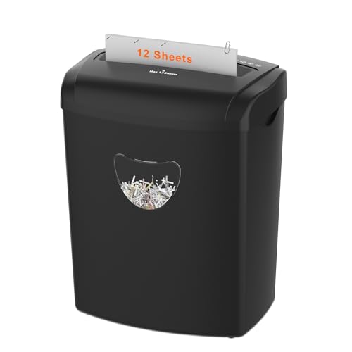 Suntiko 12 Sheet Home Office Cross Cut Shredder Black