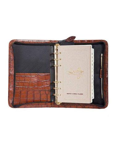 Scully 8002Z-0 Unisex Leather Zip Weekly Organizer, Dark Brown - 42