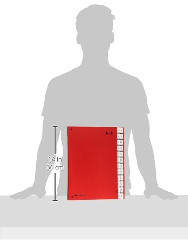 Pagna 24249-01 Desk Organiser Lettered A - Z Coloured Cover 24-Piece Red