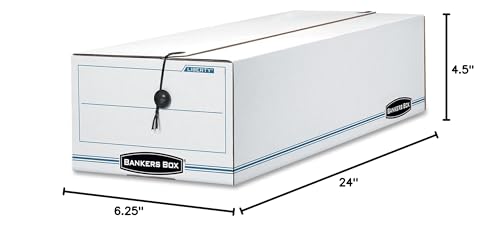 Bankers Box 12-Pack String & Button Check Box, 4-1/4 x 6" x 23-1/4"
