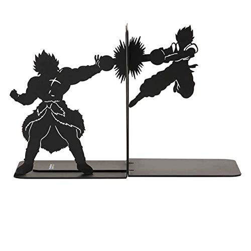 Creative Book Ends Heavy Duty Metal Dragon Ball Bookends Decorative Book Dividers Books Organizer Home Office School Supplies (Color : Black, Size : A)