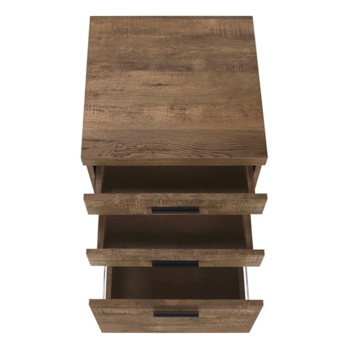 Office Room Spacious 3 Drawer File Cabinet with Black Colored Drawer Handles, Home Office File Cabinet with Smooth Drawer Glides, Easy to Assemble