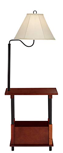 Regency Hill Marville 55" Tall Mission Style Floor Lamp with End Table