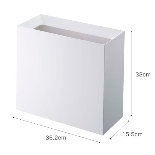 YAMAZAKI Home Tower Trash Can - Modern Garbage Waste Basket with Handle for Kitchen Bedroom Bathroom Office - Wide - Abs Plastic - 4 Gallons, 15 Liters