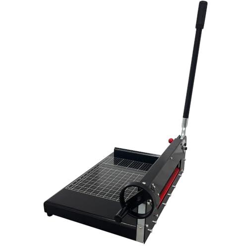 BEILOCKERY Heavy Duty 12.2" A4 Size Stack Paper Cutter, Manual Paper Cutting Machine with a Safety Lock, Stack Paper Trimmer, White or Black, All Steel Base