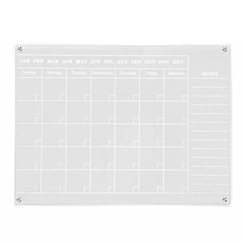 Magnetic Acrylic Calendar Fridge Monthly Fridge Magnet Calendar