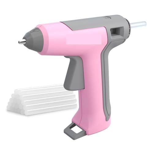 LIBODD Hot Glue Gun 3.6V Cordless Hot Glue Gun Fast Heating Glue Gun Kit with 7MM*20 Pcs Glue Sticks Home DIY Tools for DIY Arts, Crafts and Quick Repairs(Pink)