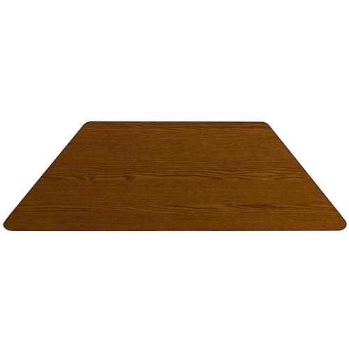 EMMA + OLIVER Oak 57x29 Trapezoid Adjustable Height Activity Table