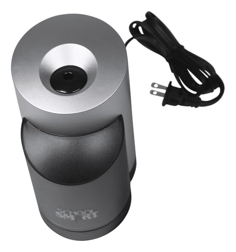 School Smart Vertical Electric Pencil Sharpener, for Classroom, Home, and Office Use, Black and Grey
