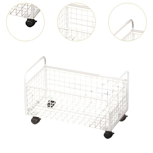 LOUYENOUS Rolling Book Cart Storage Bin Under Desk with Wheels File Organizer Book Bin for Drinks Books Kids Room Study Room Dormitory, L(L)