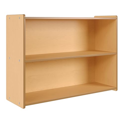 Angeles Value Line Narrow 2-Shelf Storage, 36" L x 26" H, Kids Storage Organizer, Kids Bookshelf for Classroom, Playroom, Nursery, Montessori School, Natural